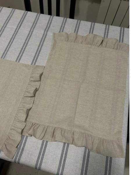 BLS6-7599-75991 Комплект льняных салфеток 50x35 с рюшами 2шт